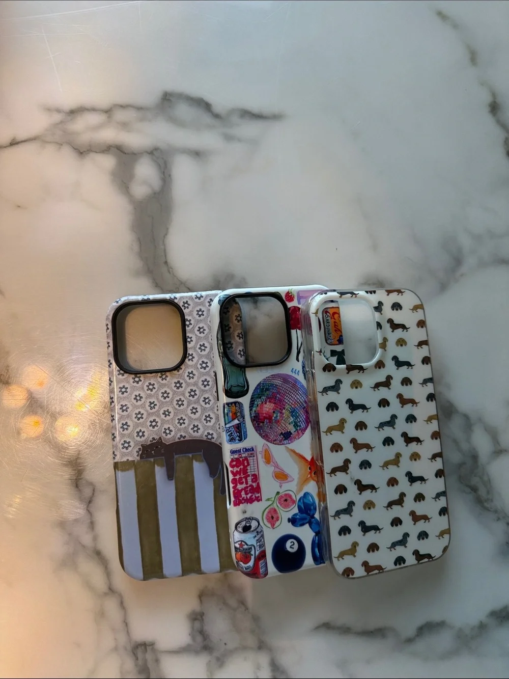 Iphone 16 Pro Max White Patterned & Printed iPhone Case Set